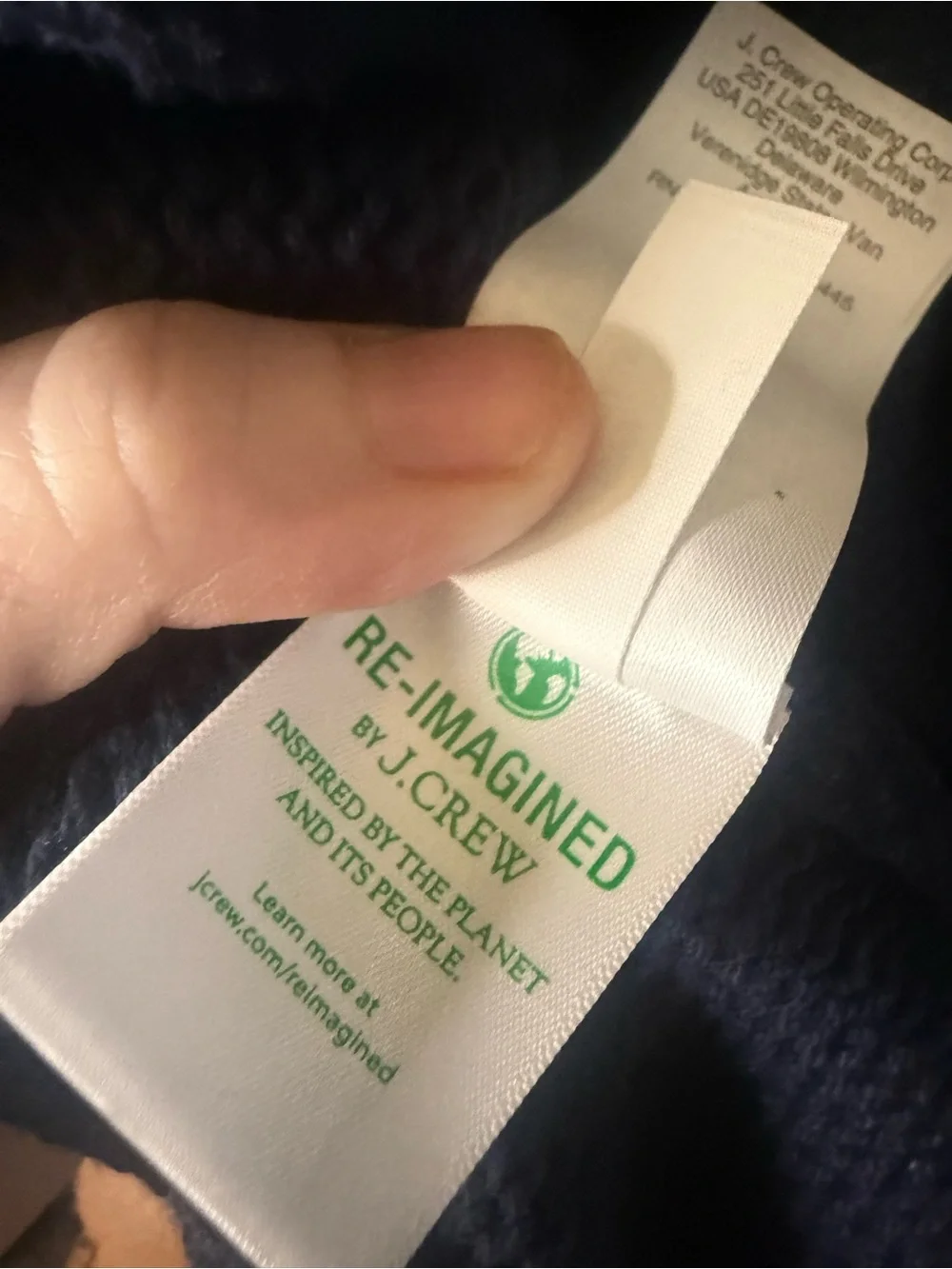NWT J.Crew navy blue cotton sweater Size L